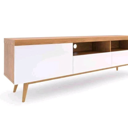 Tv Unit White & Wooden - 160 x 40 x 40 cm TVUO9