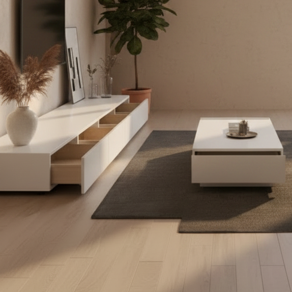 Living Room Set White - TVCT36