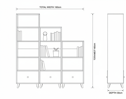Display Unit Wooden & White -  WDU29
