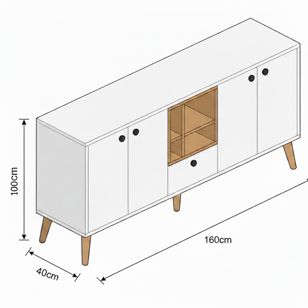 Buffet | White & Wooden - BUF58