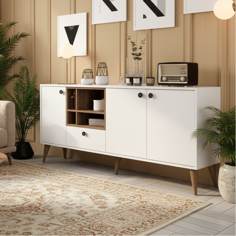 Buffet | White & Wooden - BUF58