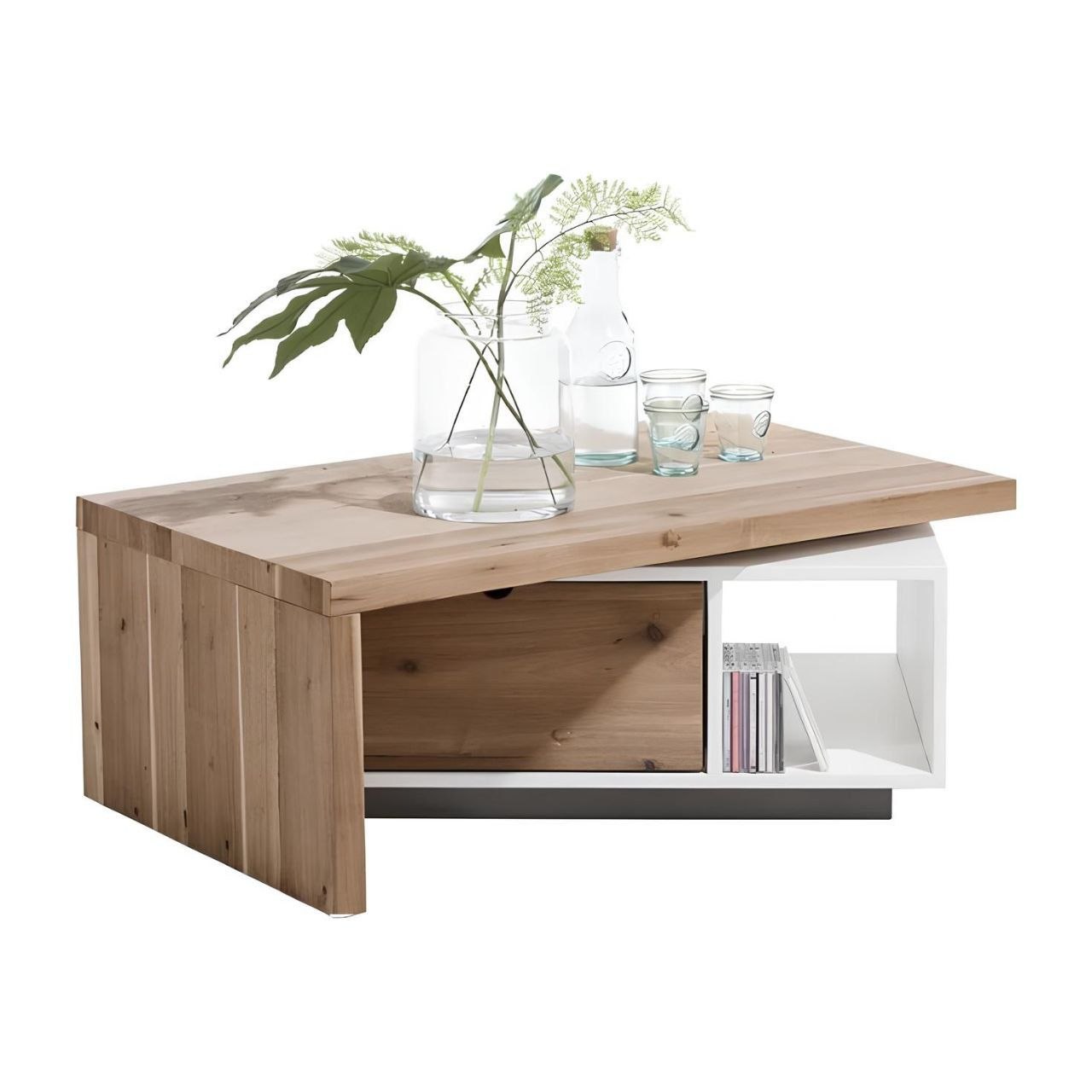 Table Unit Wooden & White - 100 x 50 x 40 cm - WCT4