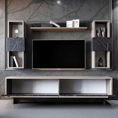Tv Unit Wooden & Black - 180 x 40 x 40 cm - TVUO7