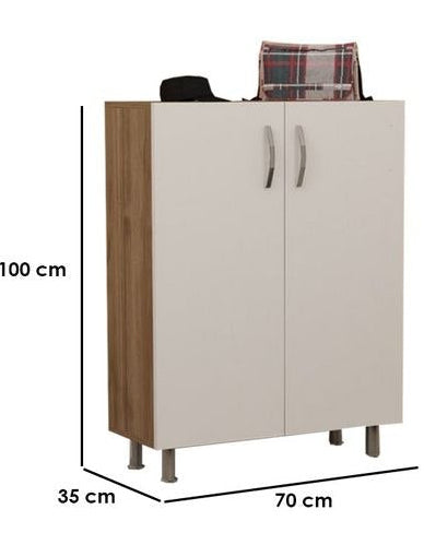 Shoe Closet White & Brown - 70 x 35 x 100 cm - WSH45