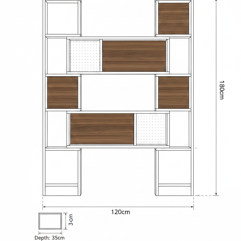 Display Unit Wooden & White - WDU30