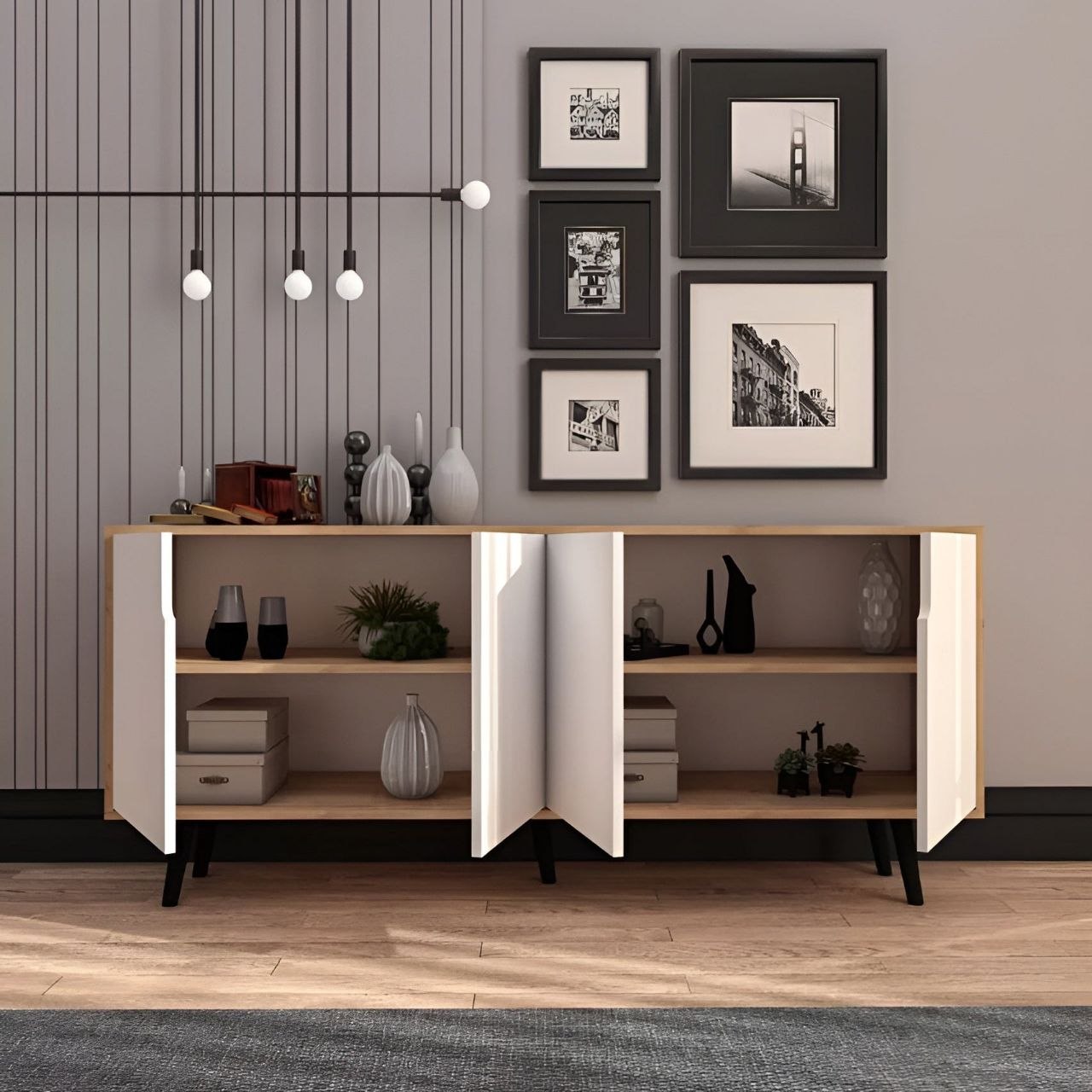 Buffet | White & Wooden - BUF59