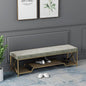 Steel shoe bench gold and gray padding 150x40x50 - SR29