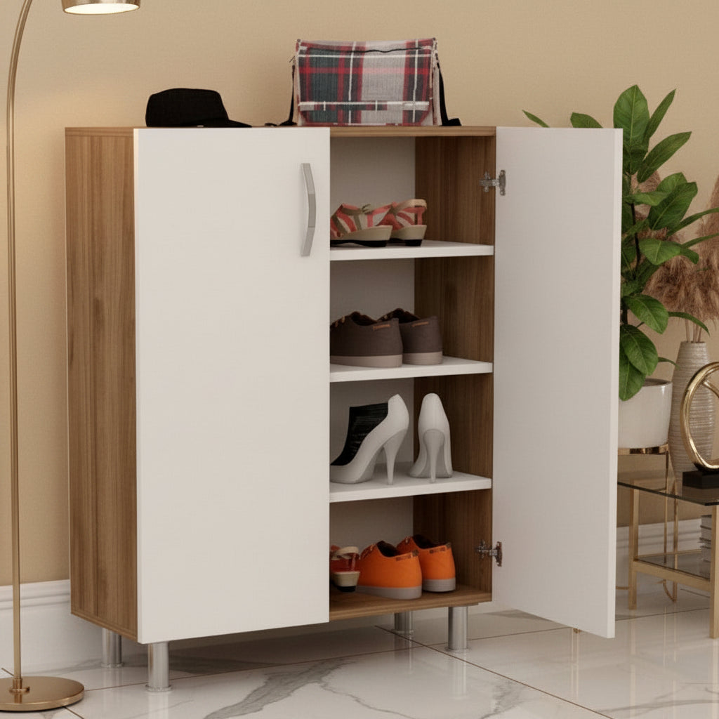 Shoe Closet White & Brown - 70 x 35 x 100 cm - WSH45