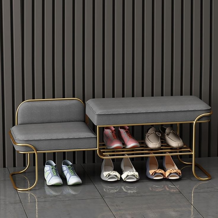 Iron gold shoe bench - SRS75