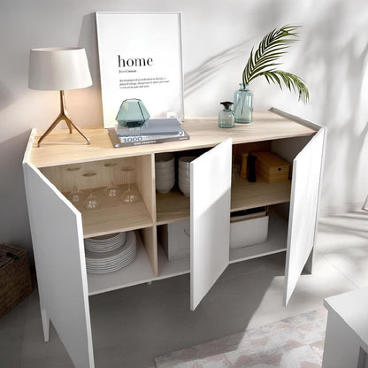 Buffet | White & Wooden | 140 x 40 x 90 - BUF17