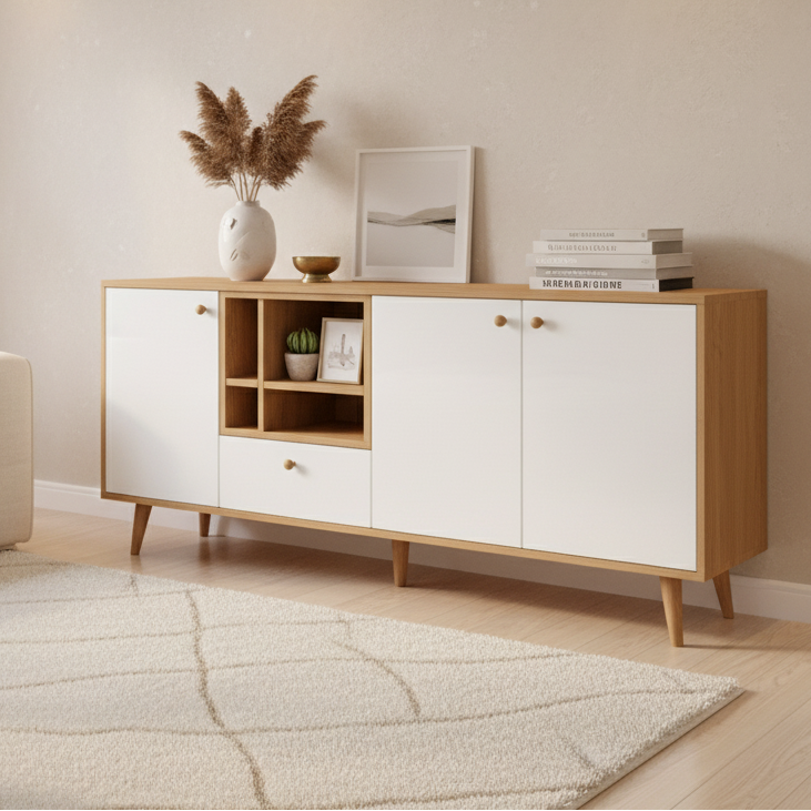Buffet | White & Wooden - BUF60