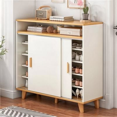 Shoe Closet White & wooden - 120 x 40 x 100 cm - WSH46