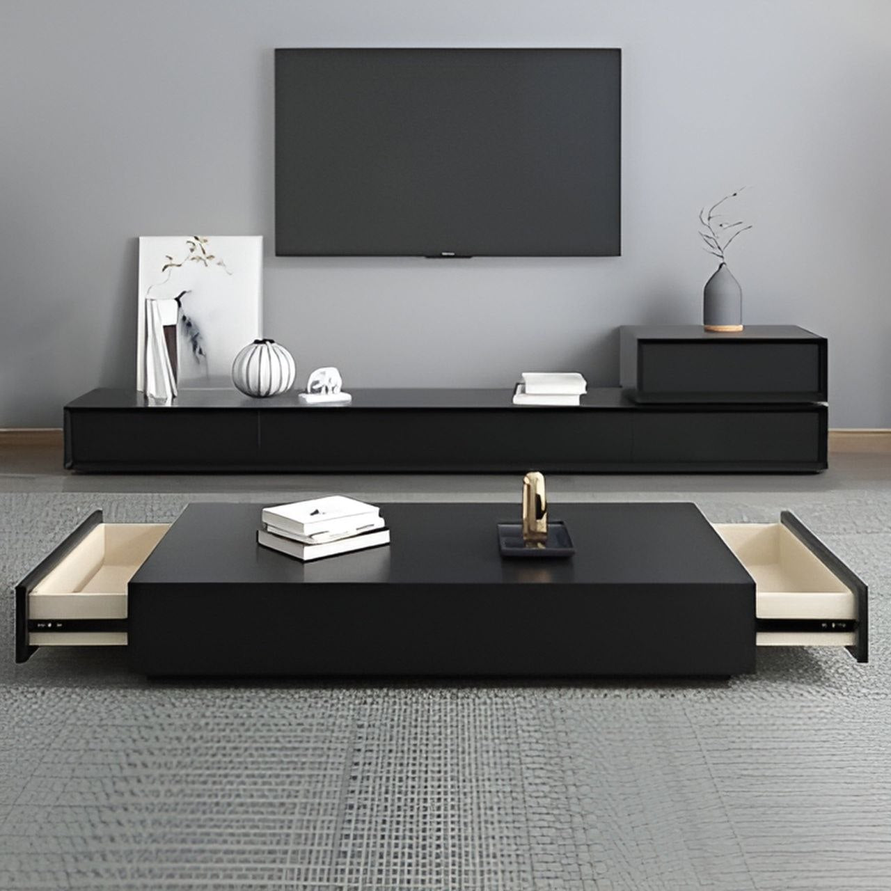 Living Room Set Black - TVCT38