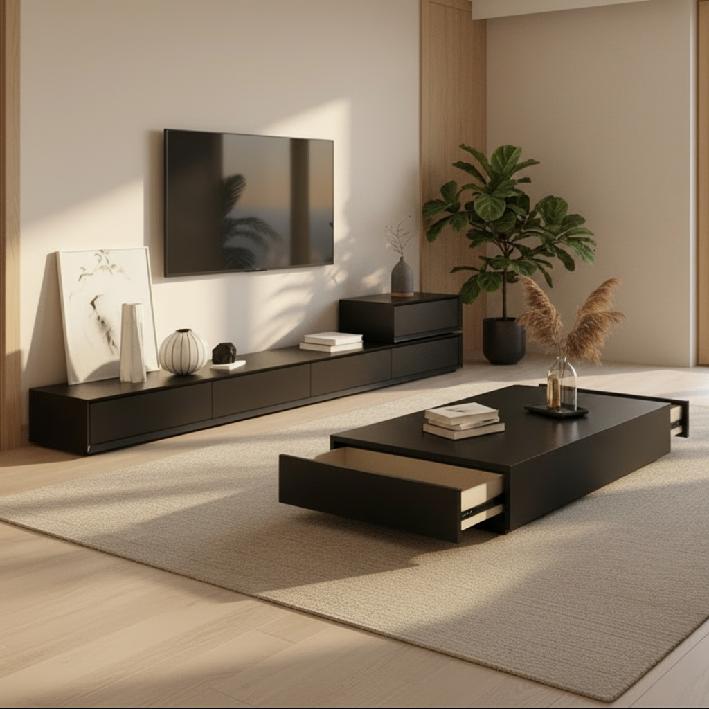 Living Room Set Black - TVCT38