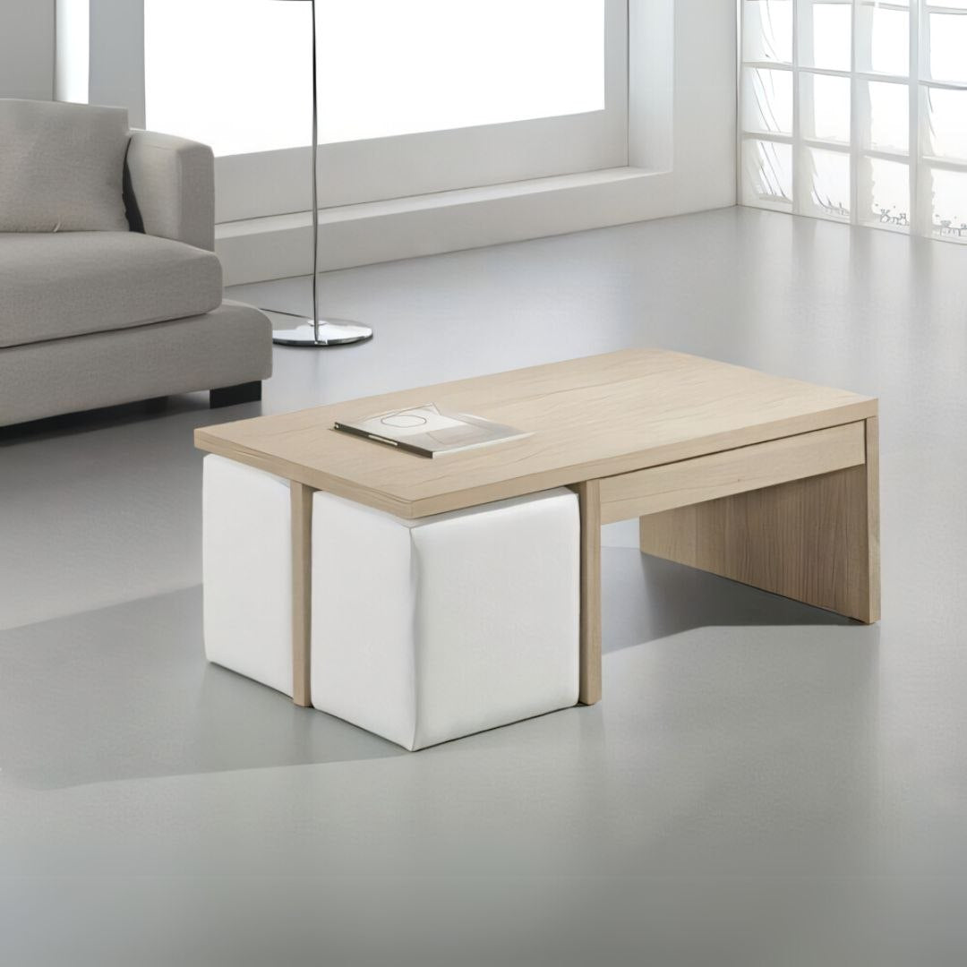Table Unit Wooden & White - WCT34