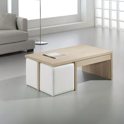 Table Unit Wooden & White - WCT34