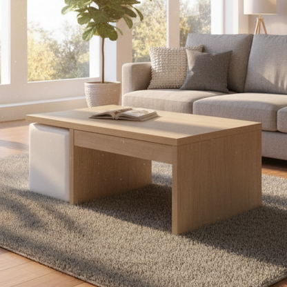Table Unit Wooden & White - WCT34