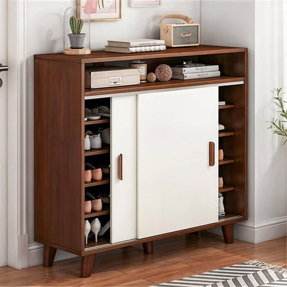 Shoe Closet White & BROWN - 120 x 40 x 100 cm - WSH46