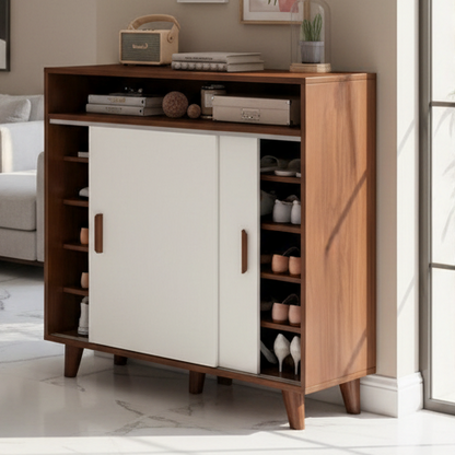 Shoe Closet White & BROWN - 120 x 40 x 100 cm - WSH46