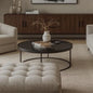 steel center coffee table and MDF wood 80×45 - A22