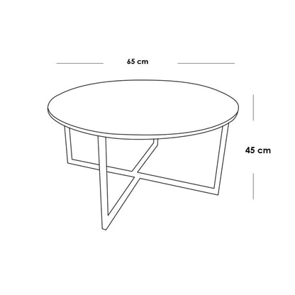 Iron coffee table, electrostatic black painted, 45x65 - HZ1