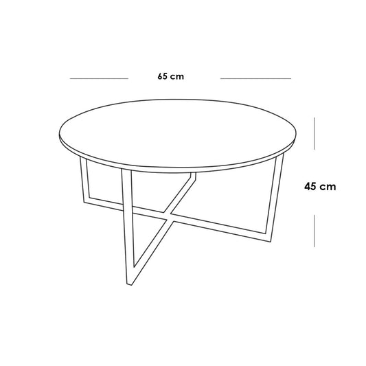 Iron coffee table, electrostatic black painted, 45x65 - HZ1