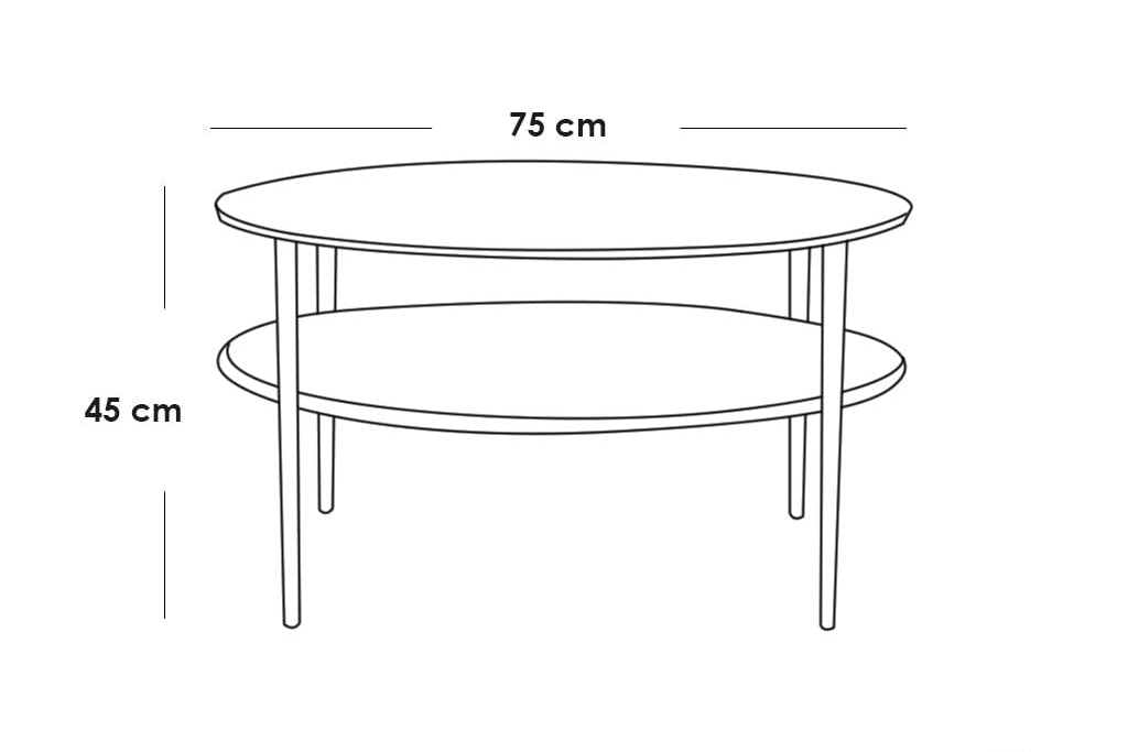 طاولة قهوة من الحديد وخشب MDF 75×45 - AA18