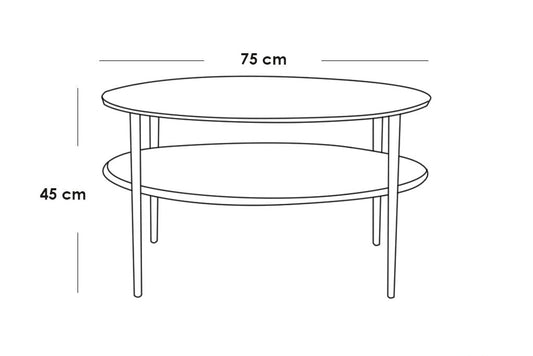 طاولة قهوة من الحديد وخشب MDF 75×45 - AA18