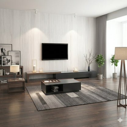 TV Unit and Coffee Table black and brown - TVCT8