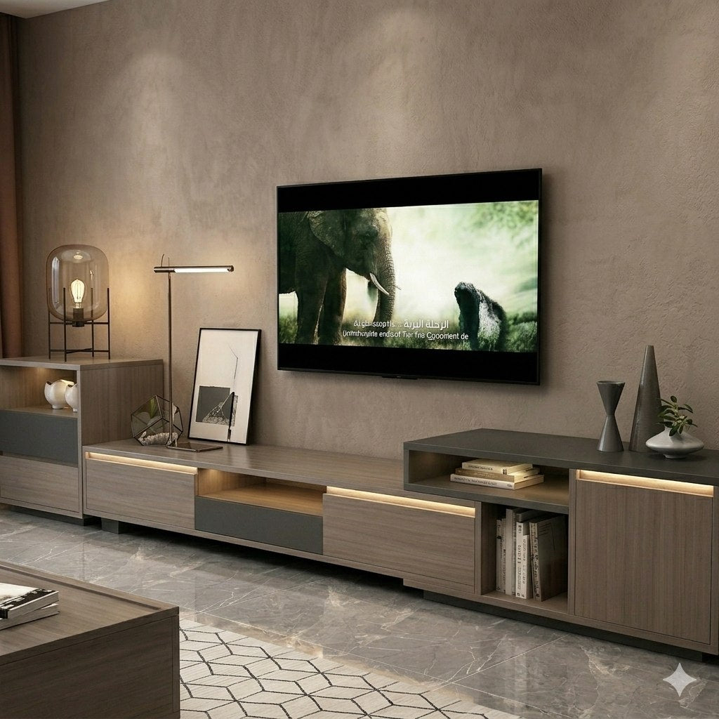 TV Unit and Coffee Table brown and black - TVCT10
