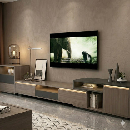 TV Unit and Coffee Table brown and black - TVCT10