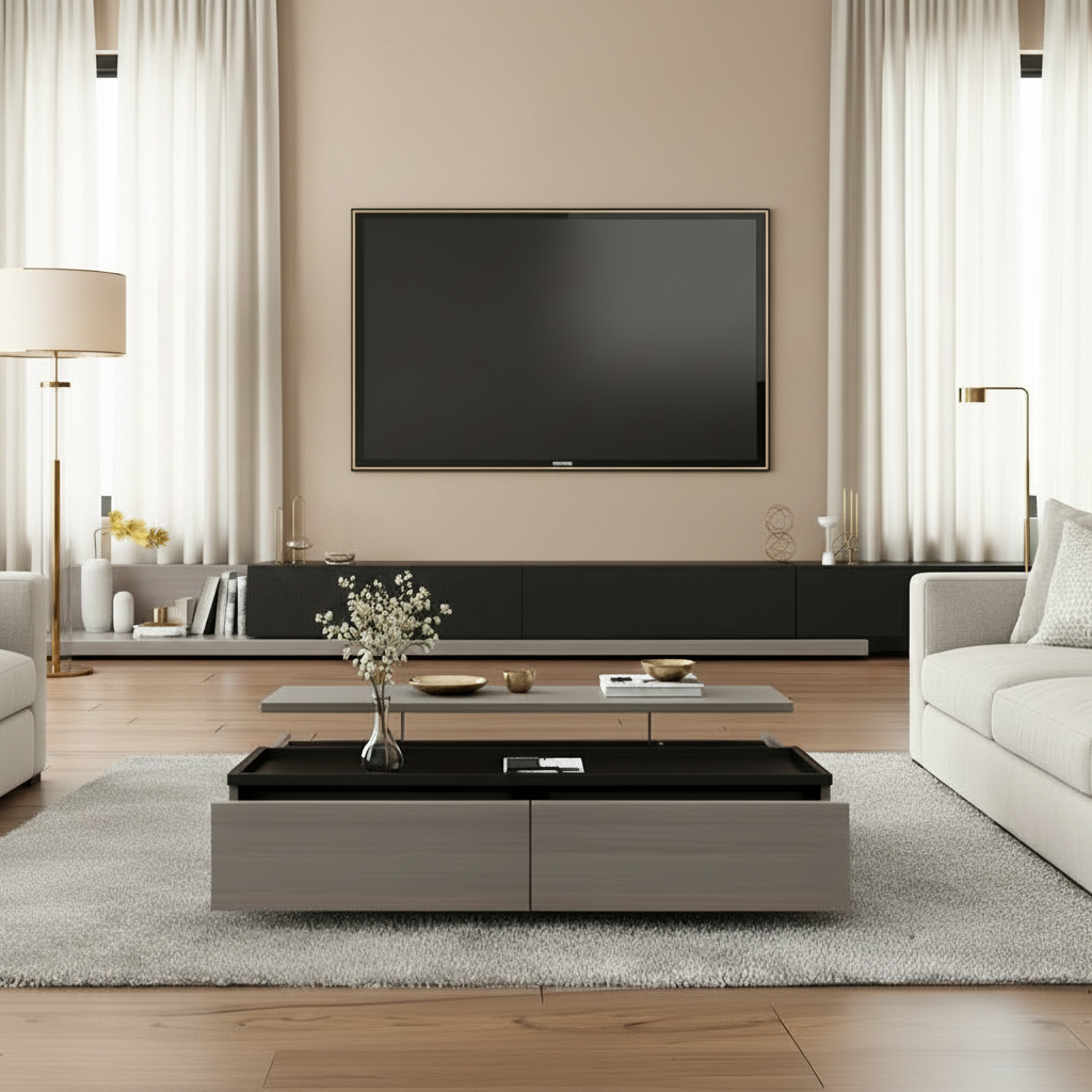 Living Room Set Black & Grey - TVCT29