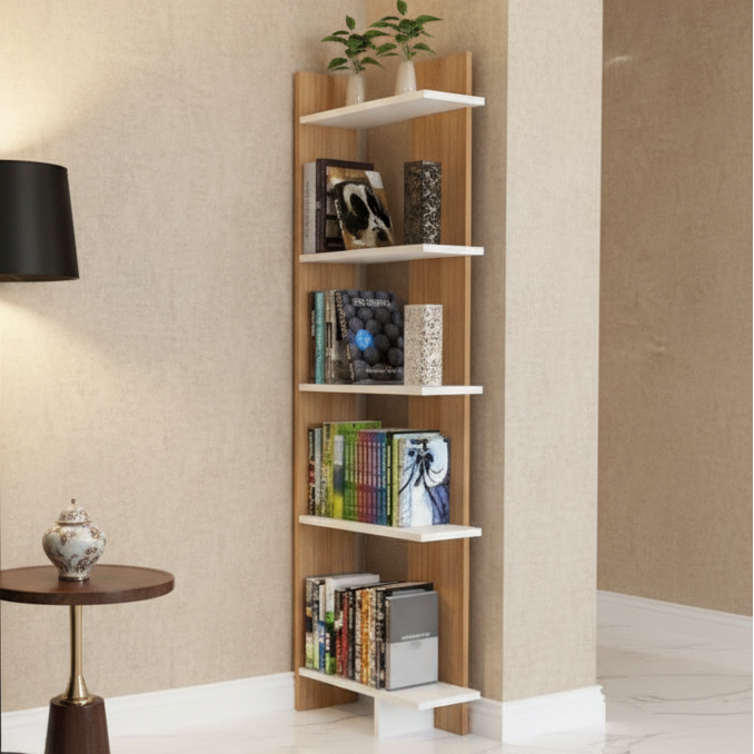 Display Unit White & Wooden - WDU16