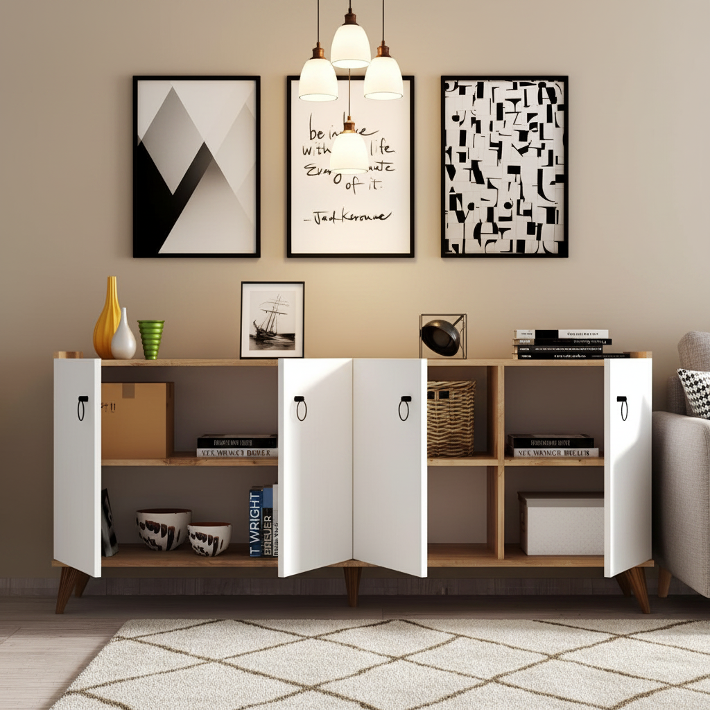 Buffet | White & Wooden - BUF46