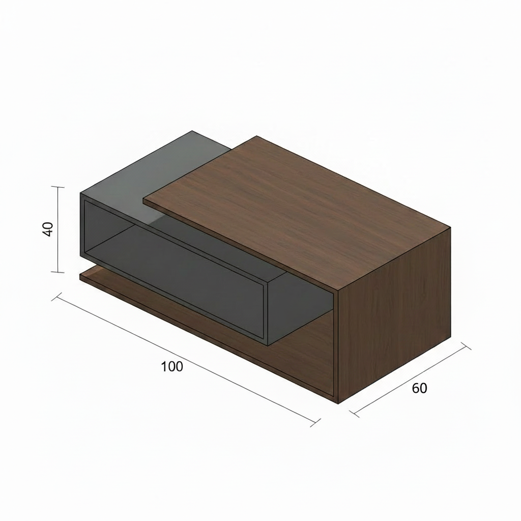 Table Unit Black & Brown - WCT38