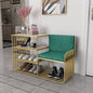 Steel shoe bench gold and green padding with 3 shelves mdf 120x50x90 - SR10
