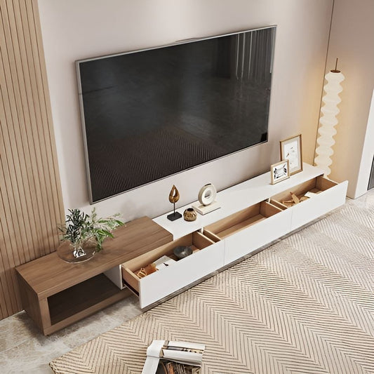 Tv Unit White & Brown - 240 x 40 x 40 cm - TVUO2