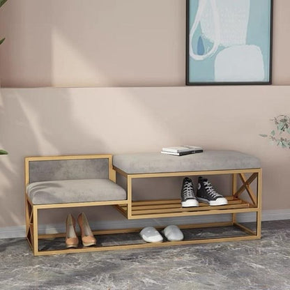 STEEL shoe bench gold and padding 120x40x50 - SR9