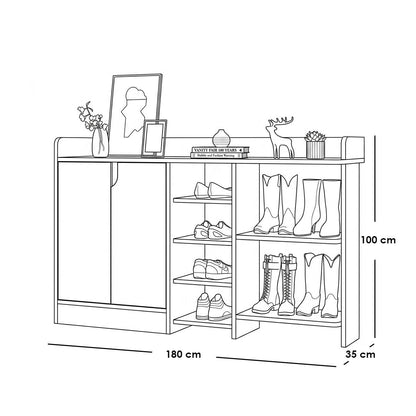 Shoe Closet White & Brown - WSH55
