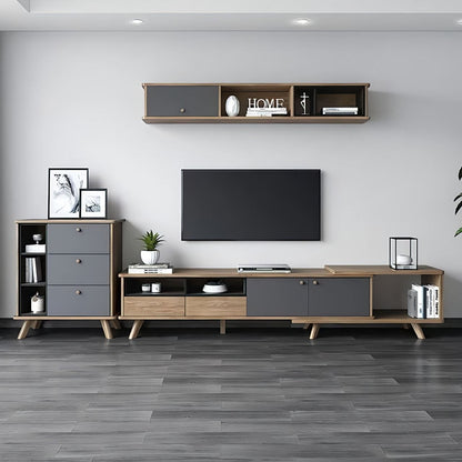 Living Room Set Black & Wooden - TVCT41