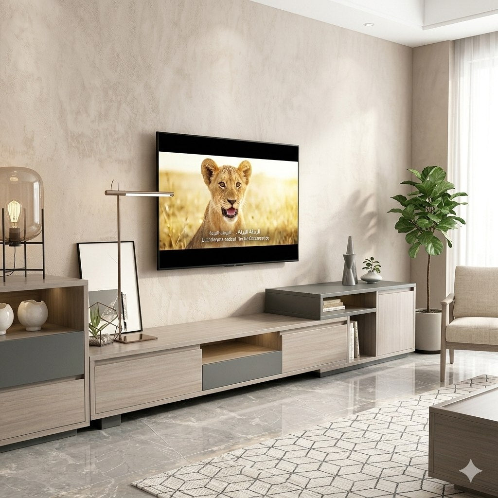 TV Unit and Coffee Table brown and black - TVCT10