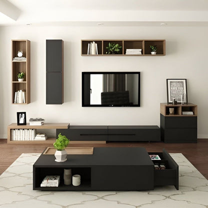 Living Room Set Black - 300 x 40 x 40 cm - TVCT18