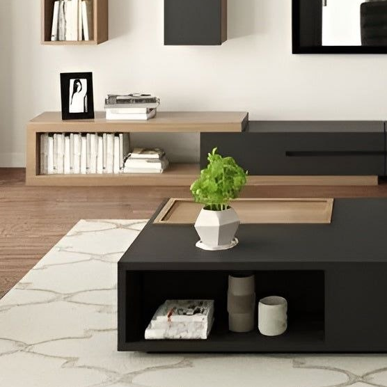 Living Room Set Black - 300 x 40 x 40 cm - TVCT18