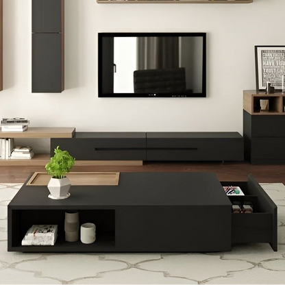Living Room Set Black - 300 x 40 x 40 cm - TVCT18