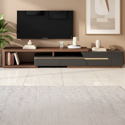 Tv Unit Wooden & Black - 240 x 40 x 40 cm - TVUO4