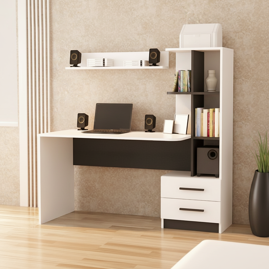 Desk Black & White - 120 x 50 x 160 cm - WDSK15