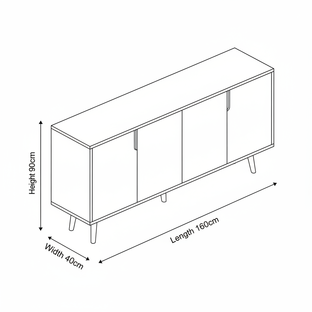 Buffet | Wooden | 160 x 40 x 90 - BUF2