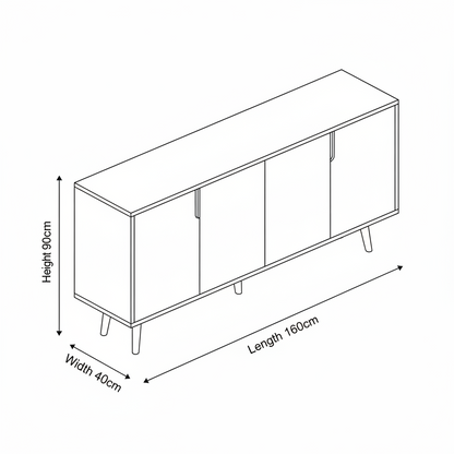 Buffet | Wooden | 160 x 40 x 90 - BUF2
