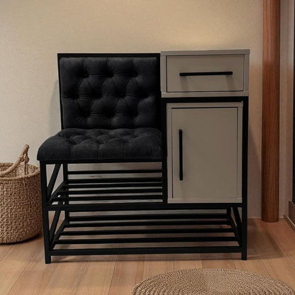 Iron black shoe bench - SRS37