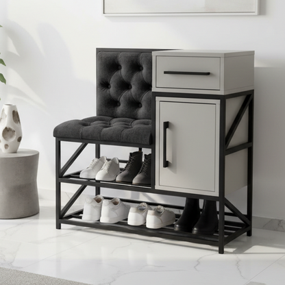 Iron black shoe bench - SRS37